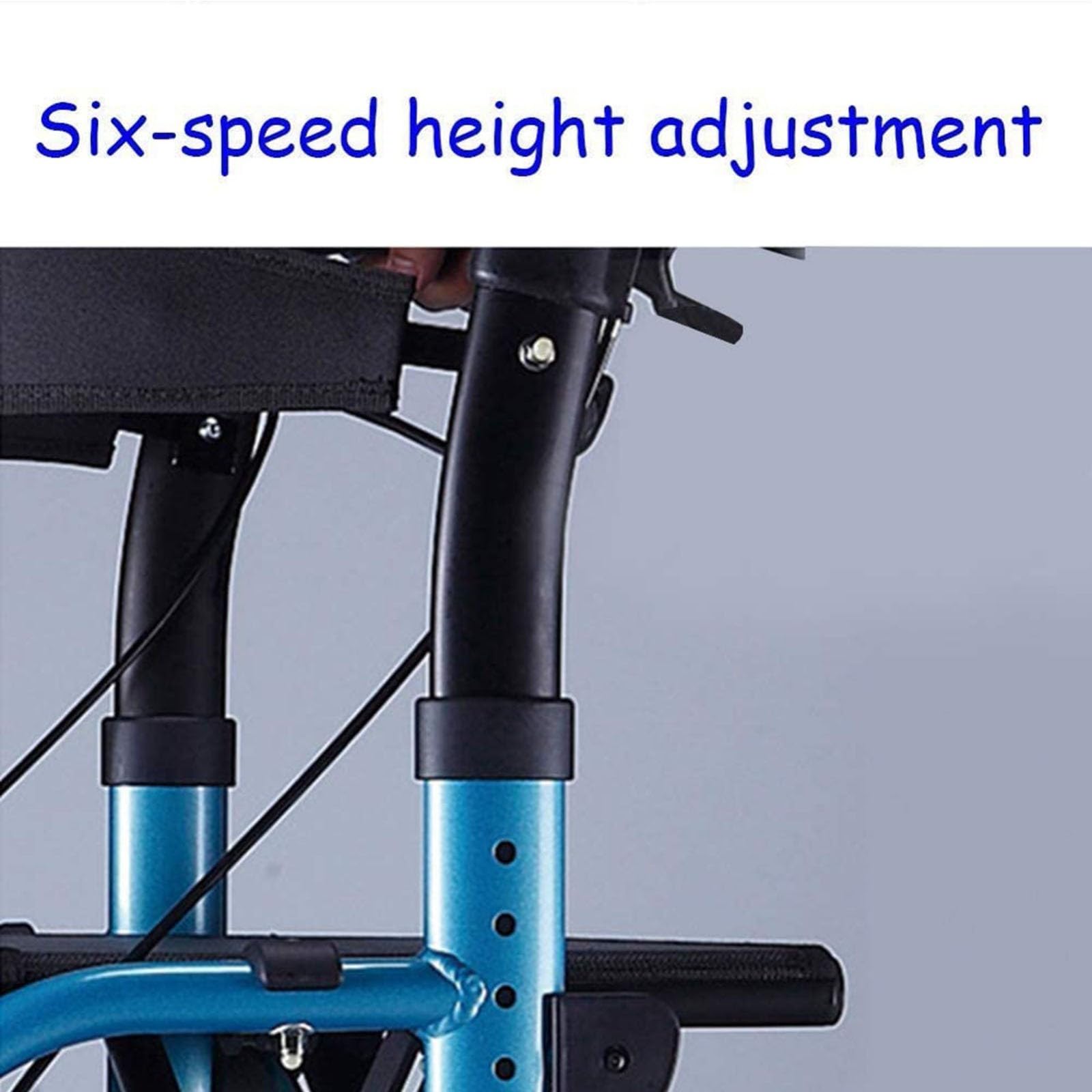 Andador para Ancianos, Andador Plegable con Asiento, Andador con Frenos por Presión, Aluminio, Ligero, con Asiento Y 4 Ruedas Materiales De Primera Calidad Peso Máximo Soportado 300 LB