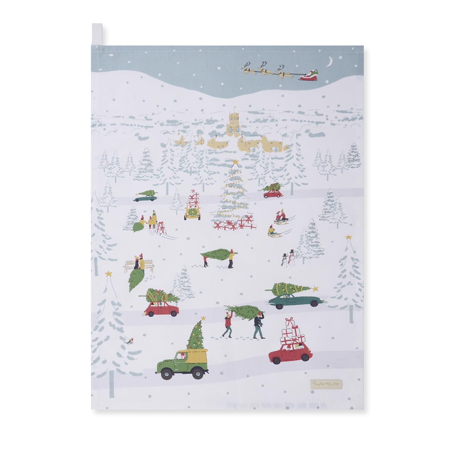 Sophie Allport Home For Christmas Scene Tea Towel