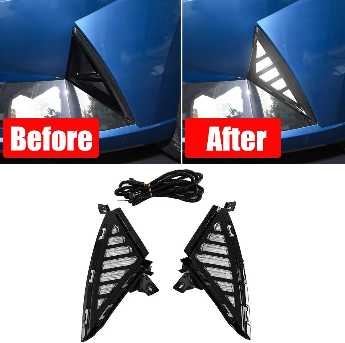 1 Pair Car Daytime Running Light Fog Lights Day Driving Lamp For Hyundai Elantra 2021 2022 2023 Turning Signal Light