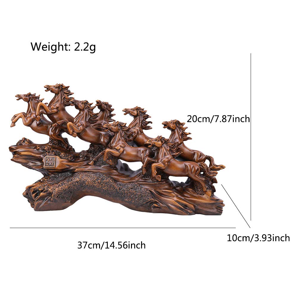 Amazon.co.jp: 動物の像の飾り 風水 八頭の馬の置物 彫刻 繁栄の魅力