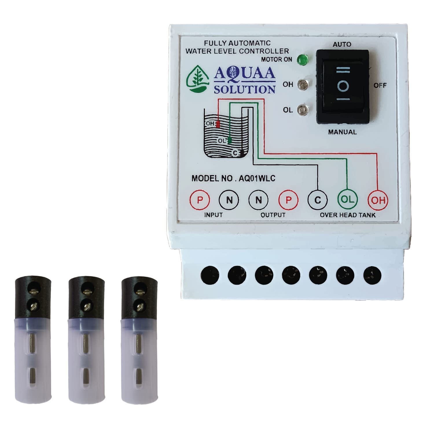 AQUAA SOLUTION Aquaa Fully Automatic Water Level Controller And Indicator With 3 Stainless Steel Sensors (B0C6FNLRK1) Amazon Price History, Amazon Price Tracker