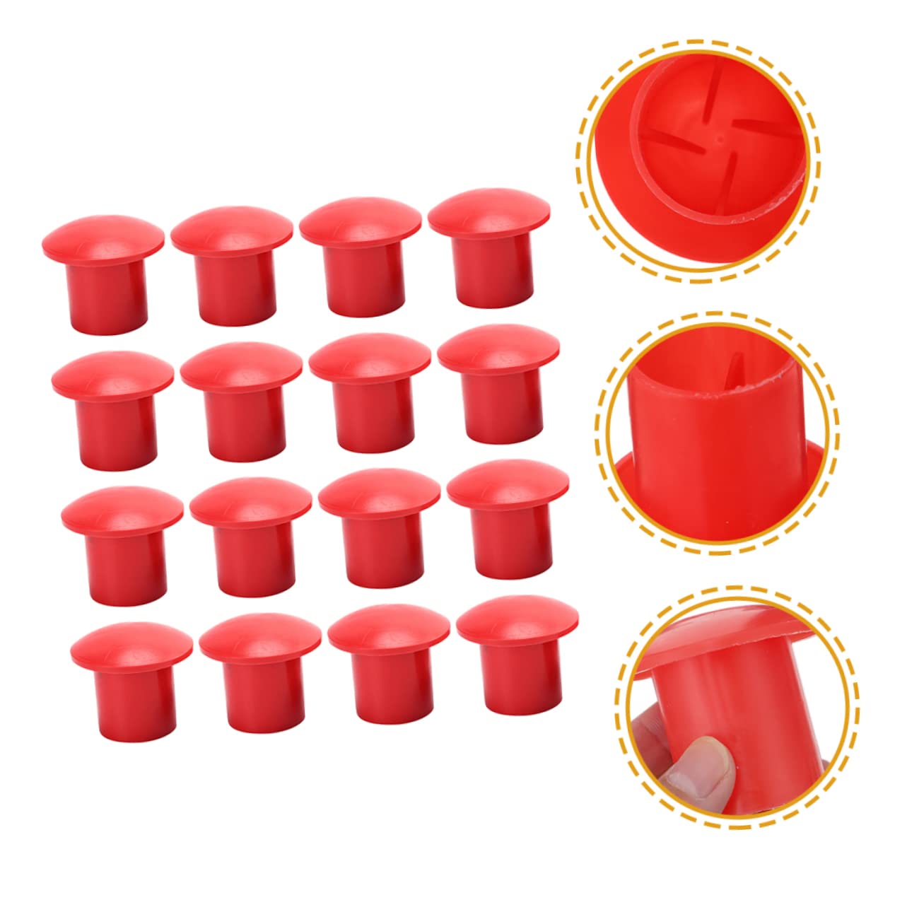 60pcs Durable Plastic Rebar Caps Safety Mushroom Covers for Construction Sites Heavy-Duty Protection for Exposed Rebar Ends for Building Projects and Garden Stakes