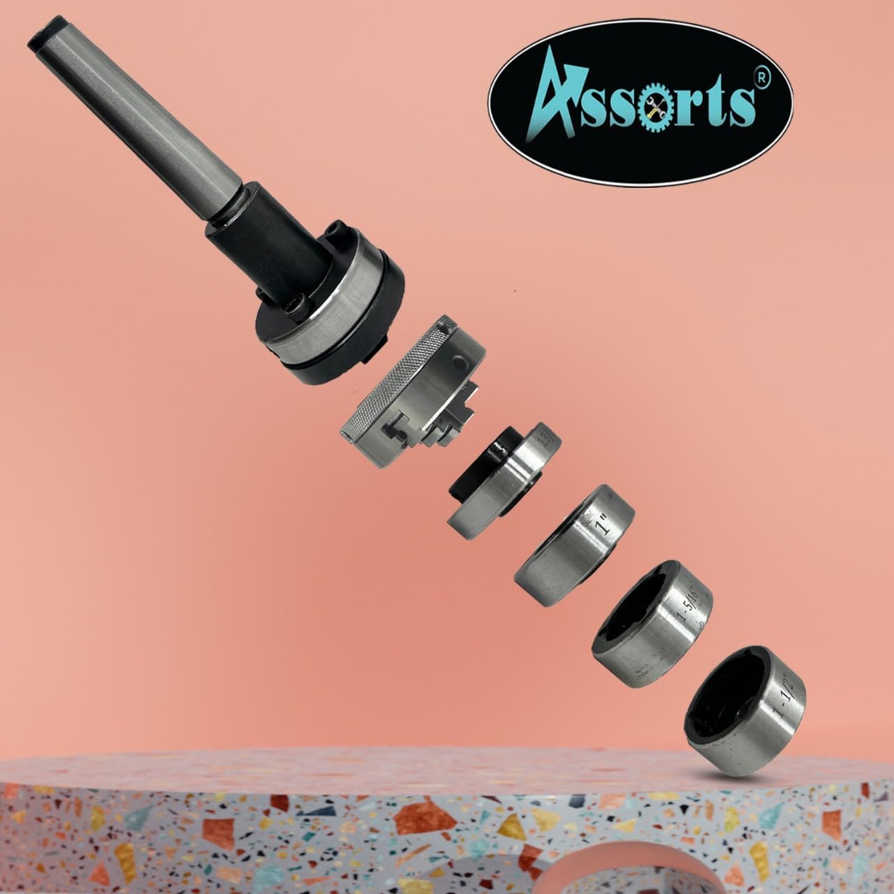 Lathe Tailstock Die Holder 2MT Shank- Tapping Threading Reaming Drilling + 50 mm Self-Centering Chuck