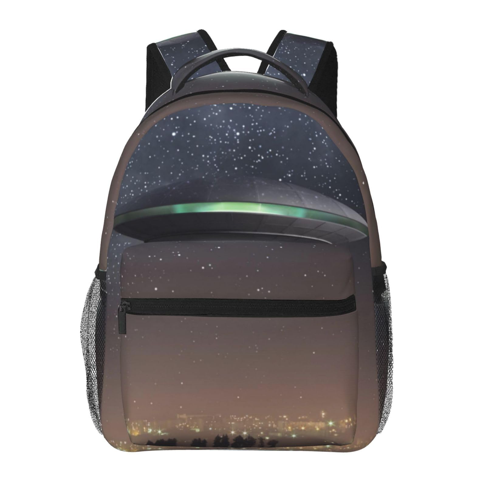 Sac à dos imprimé Ufo léger et noir avec compartiment ordinateur portable