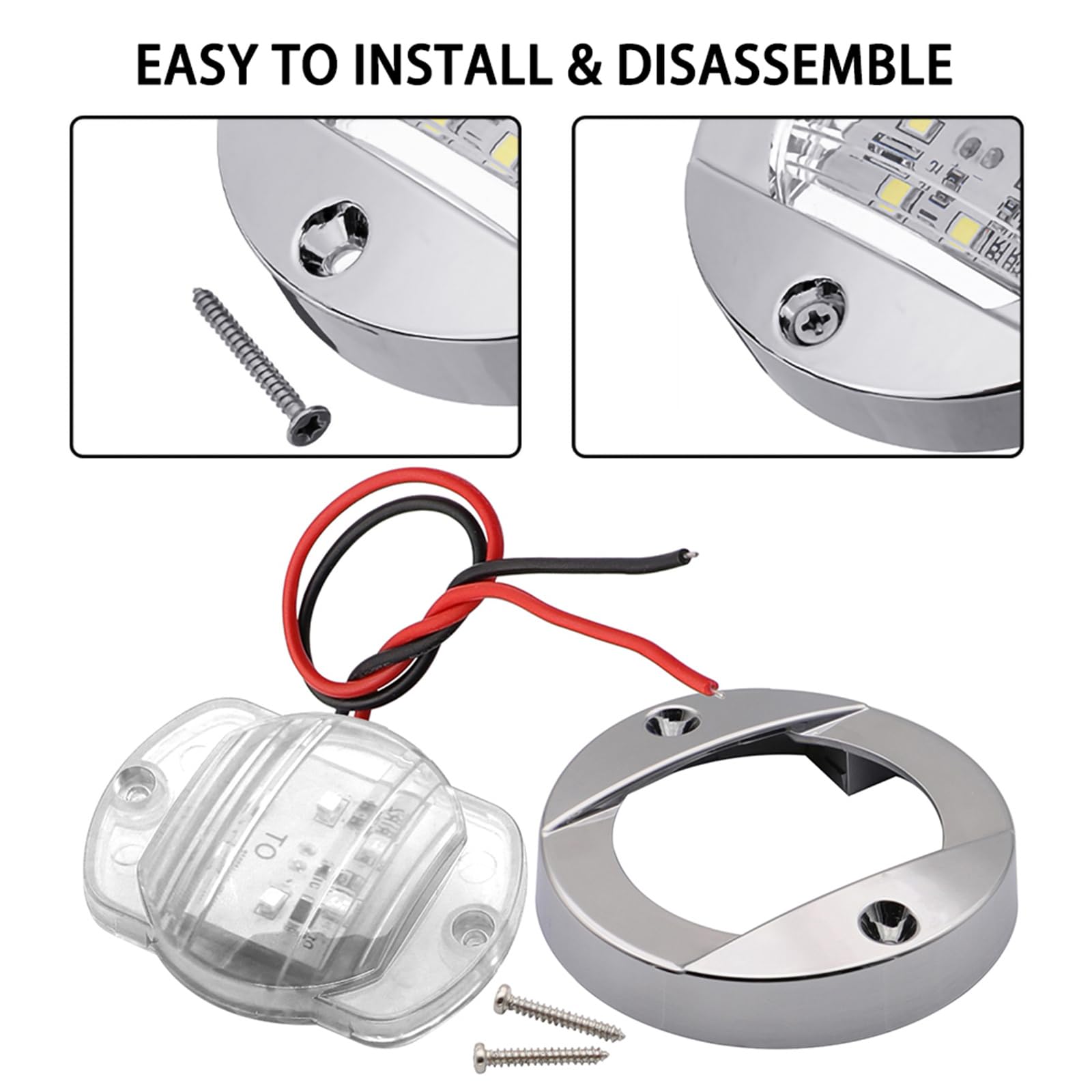4x Bateau Lumière De Poupe 12V Feu De Navigation Rond Feu De Signalisation Pour Bateaux Pont Kayak Yacht Marine Ponton