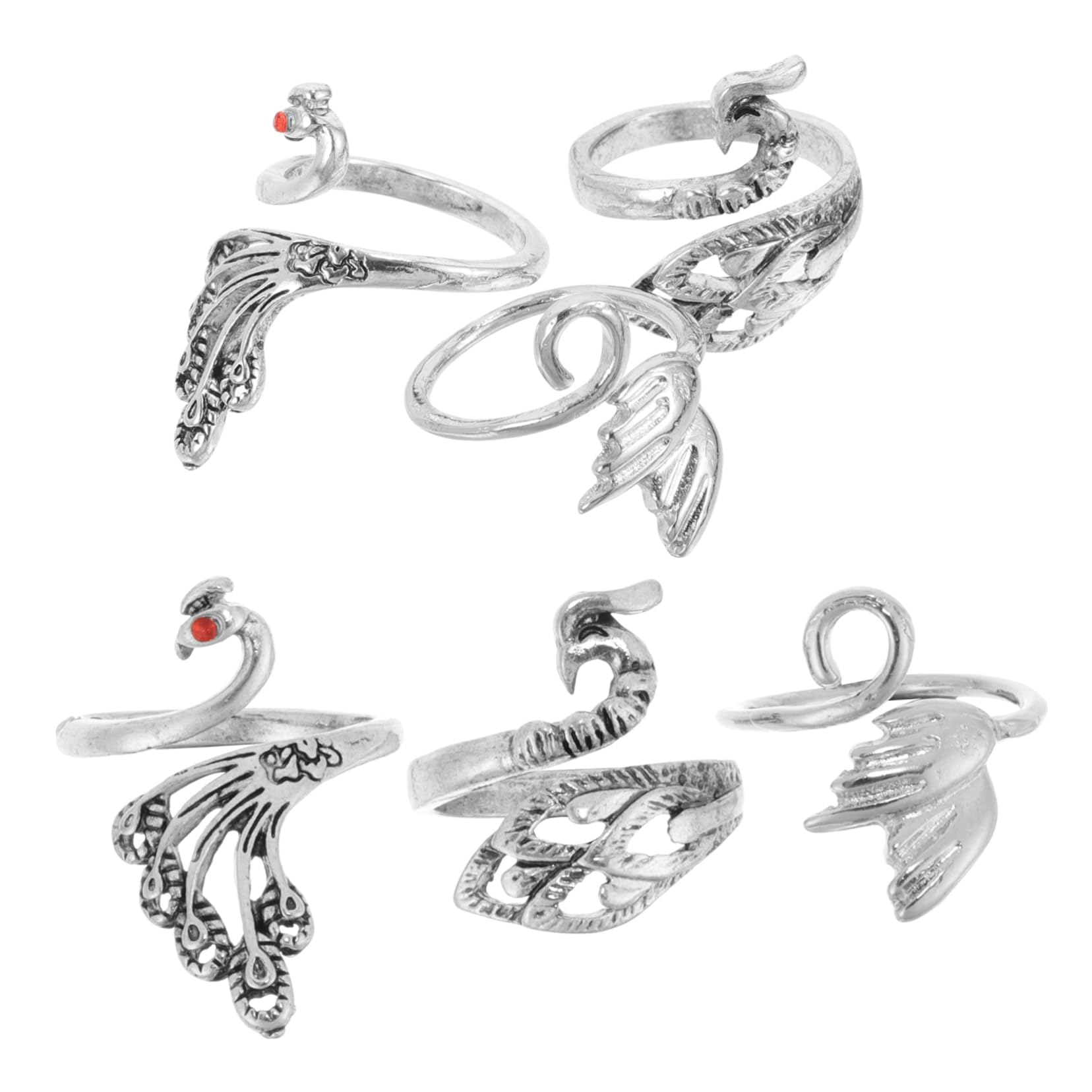 ARTIBETTER 4 Set Anello All'uncinetto Punti Segnali Stitch Anelli Cucire Anelli A Maglia Segnapunti All'uncinetto Anelli Di Tensione Per Uncinetto Anelli Decorativi Metallo Argento 6 Pezzi*4