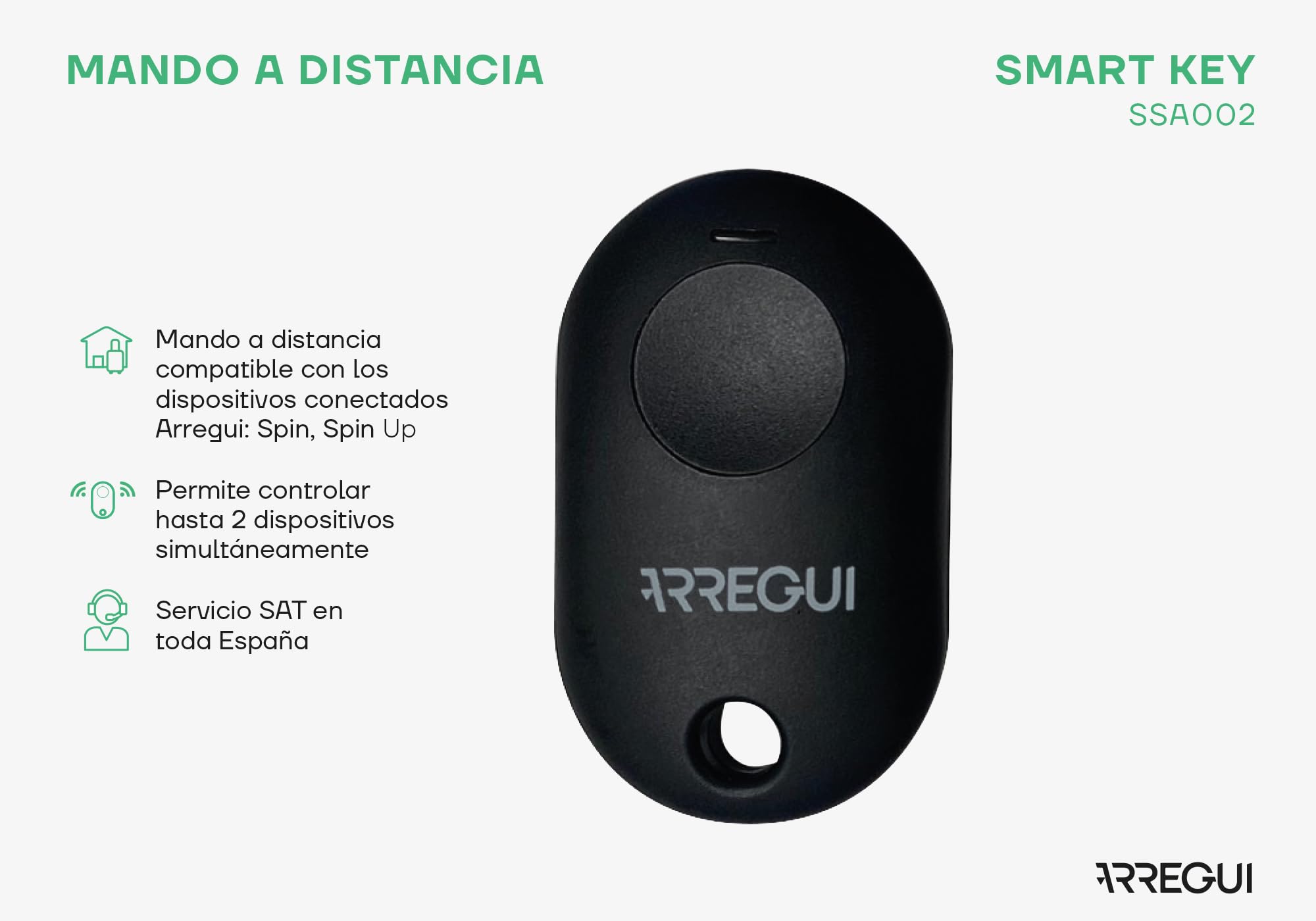 Arregui Smart Key - Mando a Distancia para su utilización con los Productos Conectados de Arregui Security SPIN y SPIN UP