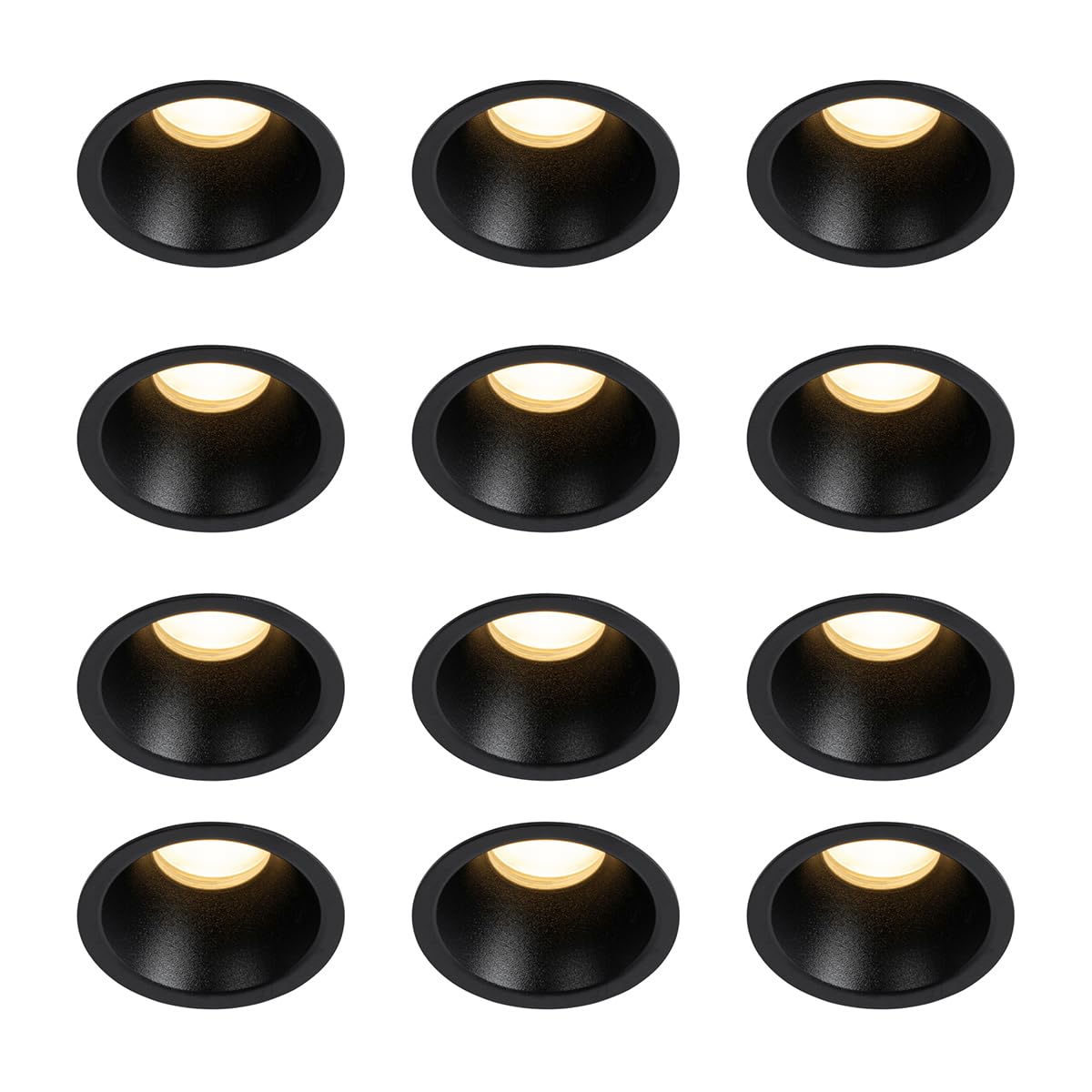Qazqa recessed Spotlight, Downlight - dept - Black, 6.5cm, Round, Indoor, Set of 12