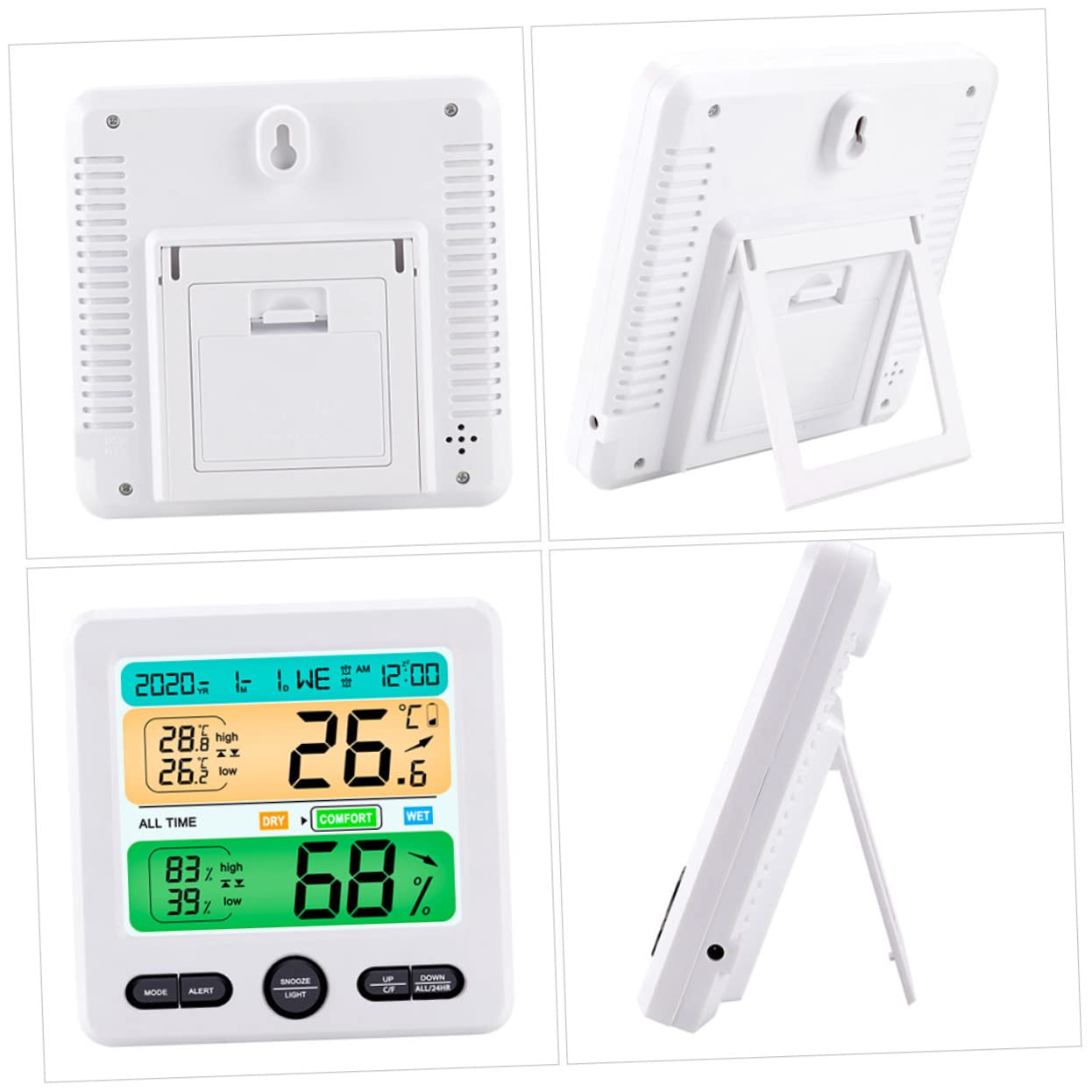 Toddmomy 1set Igrometro Digitale Lcd Con Funzione Termometro Monitor Di Temperatura e Umidità Per Ambienti Interni Adatto Per Stanze Uffici e Ospedali Facile Installazione e Utilizzo