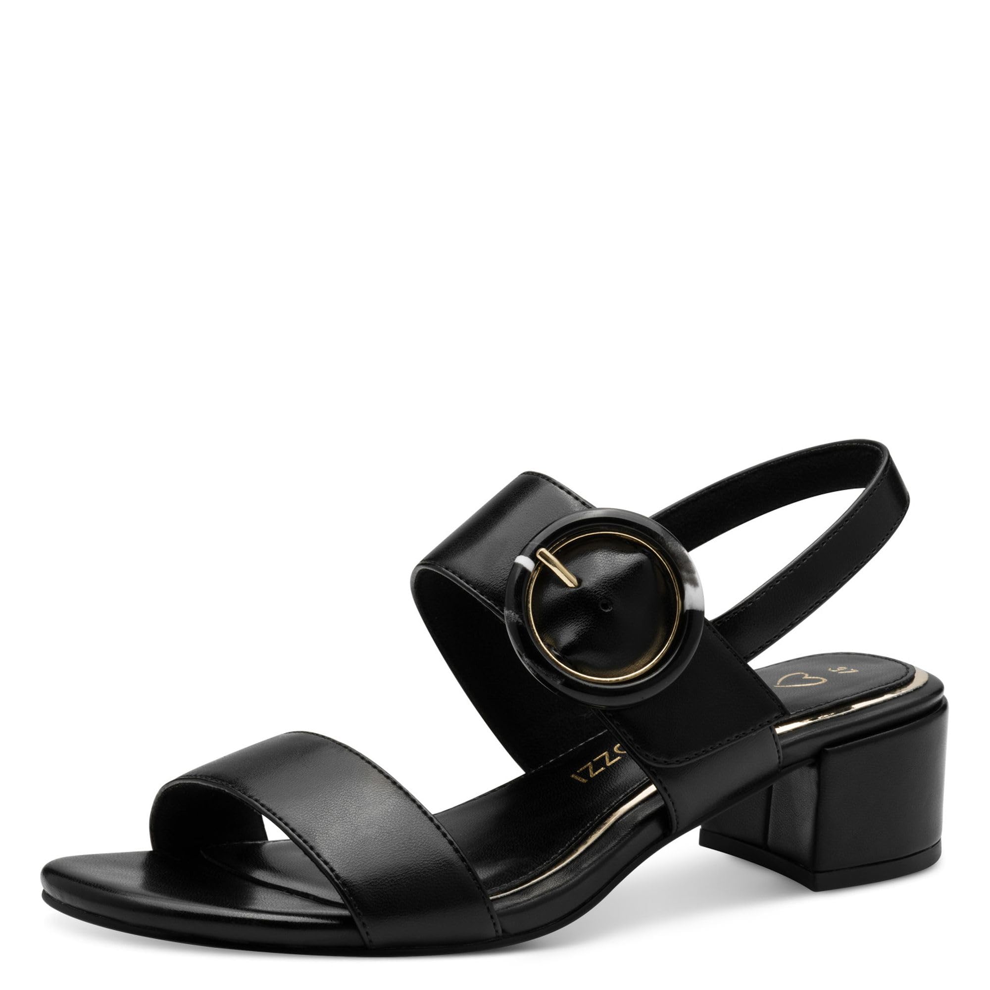MARCO TOZZI Women's 2-28219-44 Sandals with Heel, Black, 37 EU, Black, 5 UK