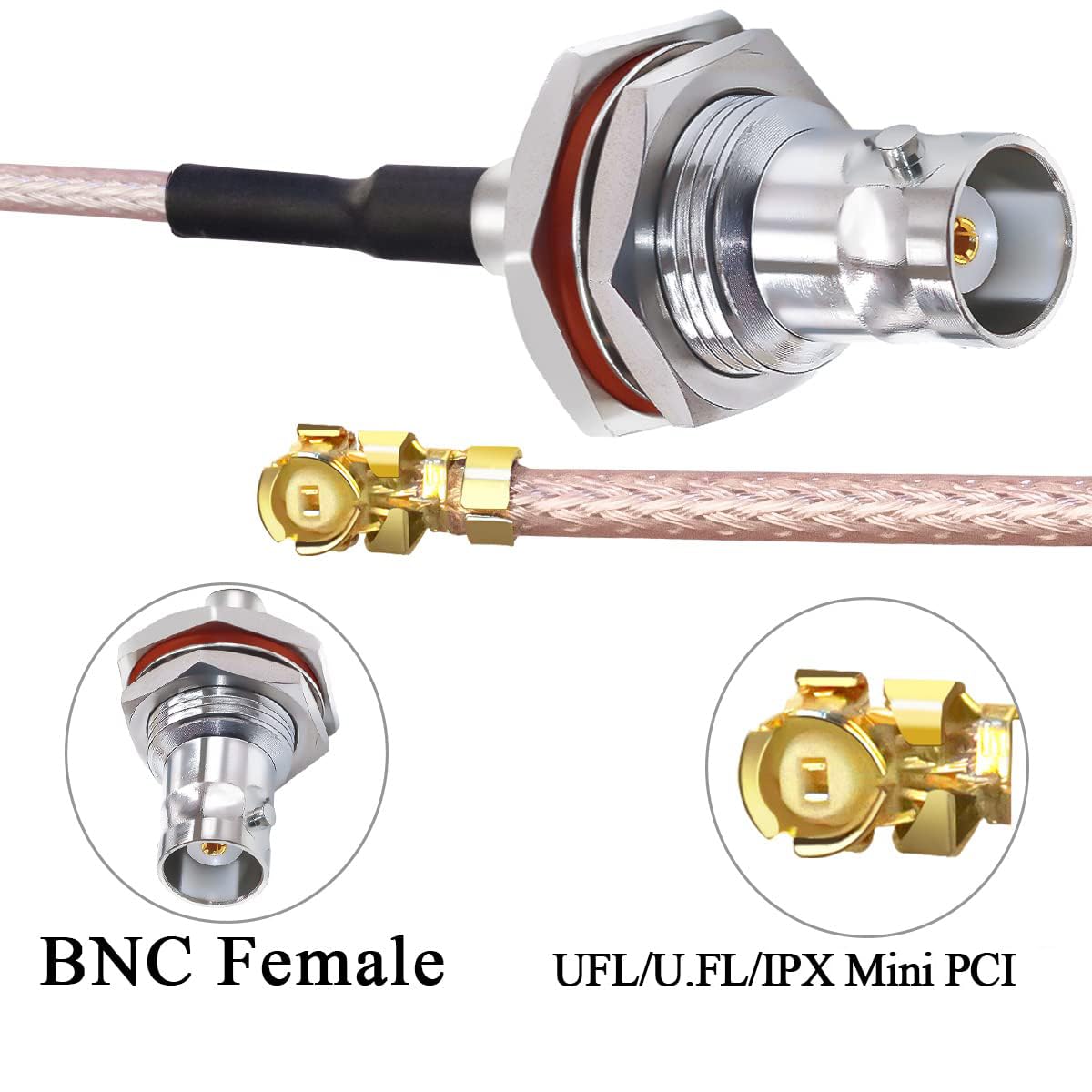 Adaptador Pigtail SMA Hembra A TS9 Macho - Cable RG316 De 15 Cm, Conectores Dorados, Para Routers Y Antenas