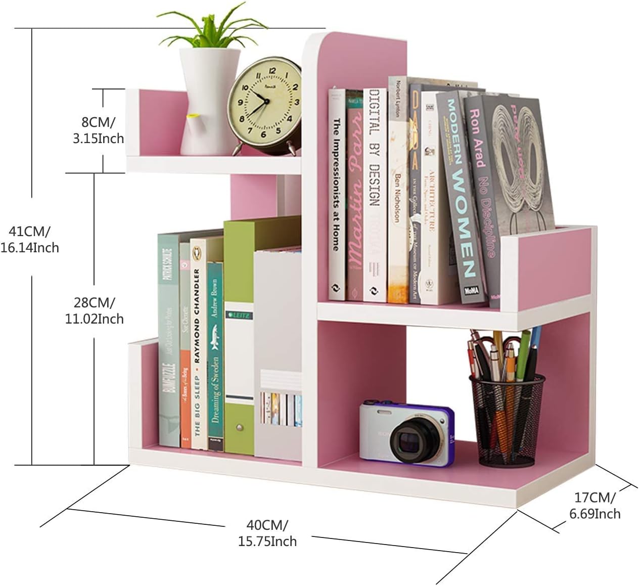 JXIN-SMIF Wood Desktop Bookshelf Desktop Organizer Office Storage Rack Wood Display Shelf Desktop Bookshelf : Office Products