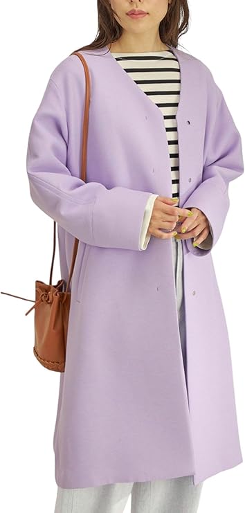 専用♥パープル春の一枚仕立て綺麗なコート allureville（アルアバイル）の「ビーバースタンドカラーコート