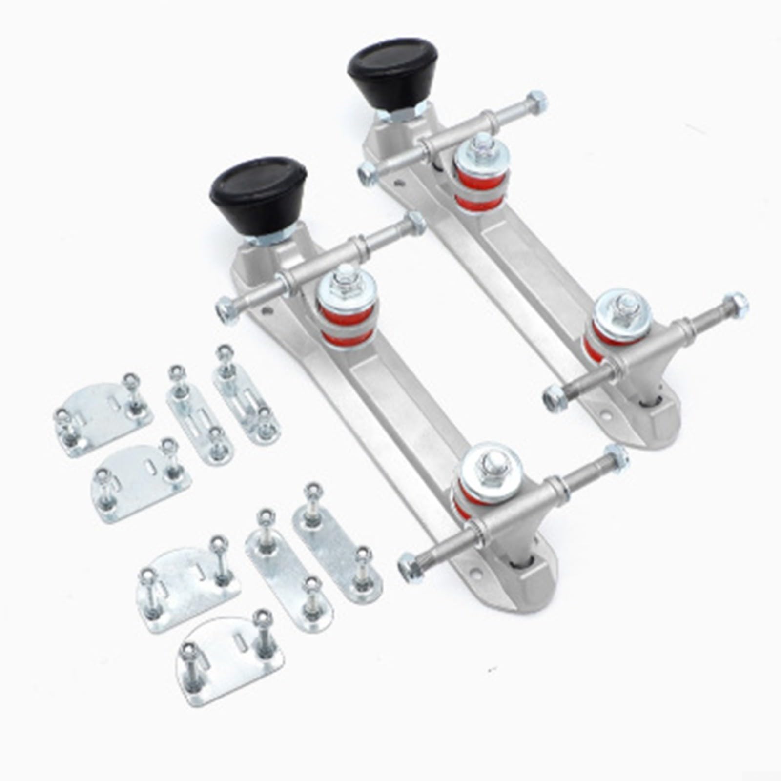 Placa de patinaje para patines de quad scooter, freno ajustable, tope de dedos de alta elasticidad, herramienta completa, fácil instalación, (para talla 43-45, negro)
