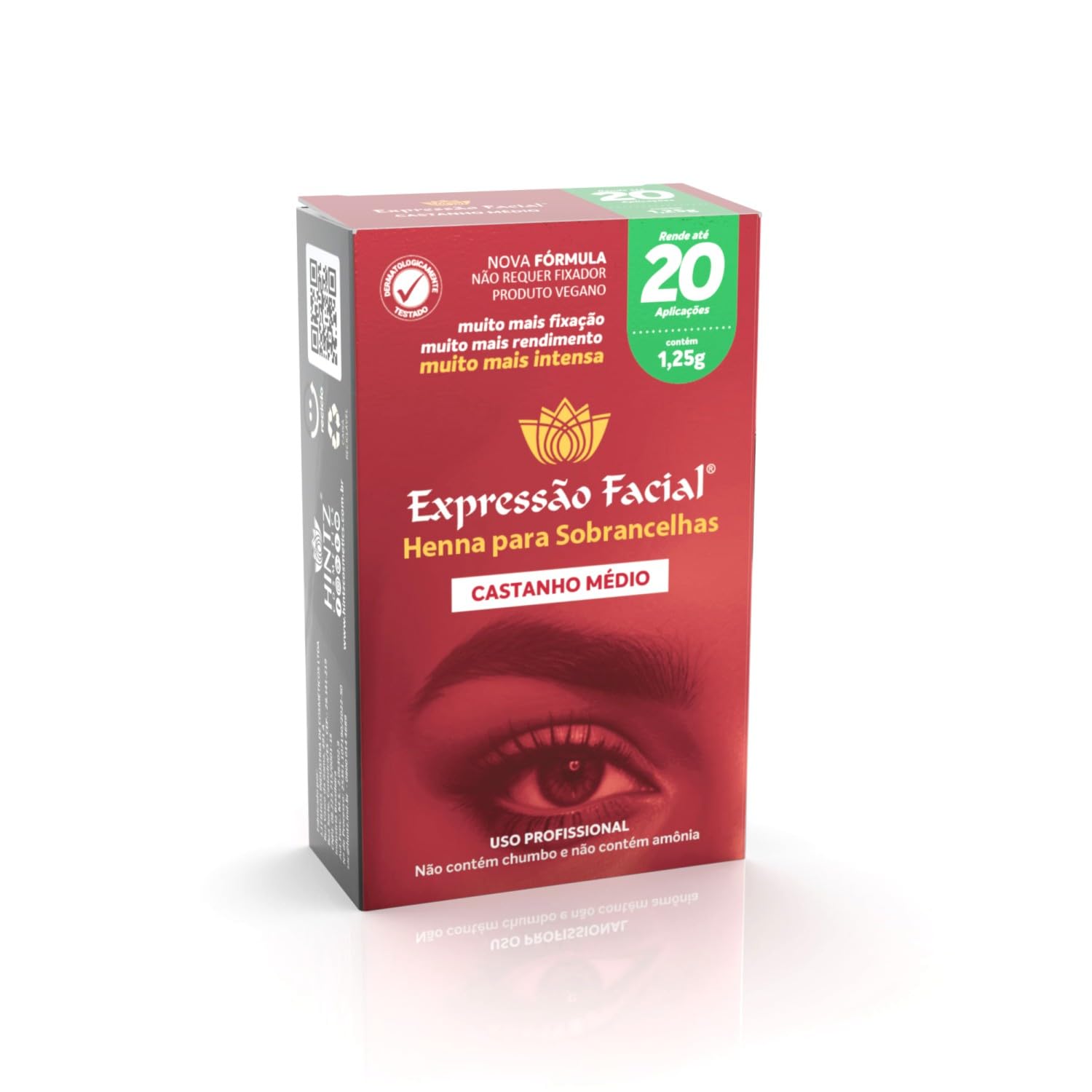 Nova Henna Expressão Facial - Castanho Médio - 20 Aplicações (1
