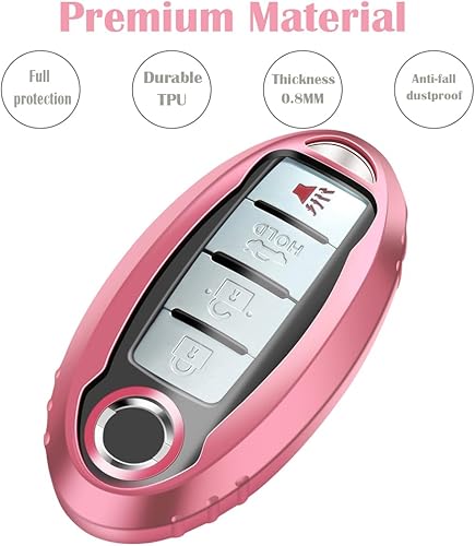 Miniatura 2 de Lcyam Funda para llavero con cordón para Nissan Rogue Altima Maxima Sentra X Trail Patrol Murano Pathfinder Serena Kicks Armada Versa Accessories