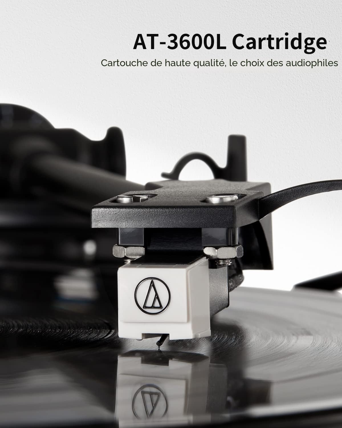 ANGELS HORN Platine Vinyle Tourne Disque Vinyle Bluetooth HiFi avec Haut-parleurs Préamplificateur Phono intégré 33/45 TR/Min et Micro AT-3600L