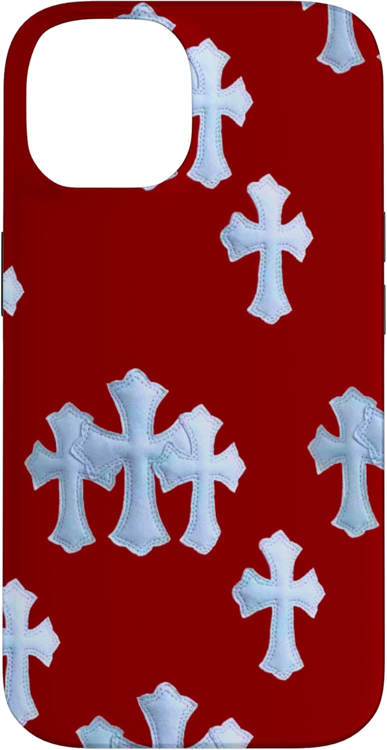 red Blue Hearts Cross Case for iPhone 14