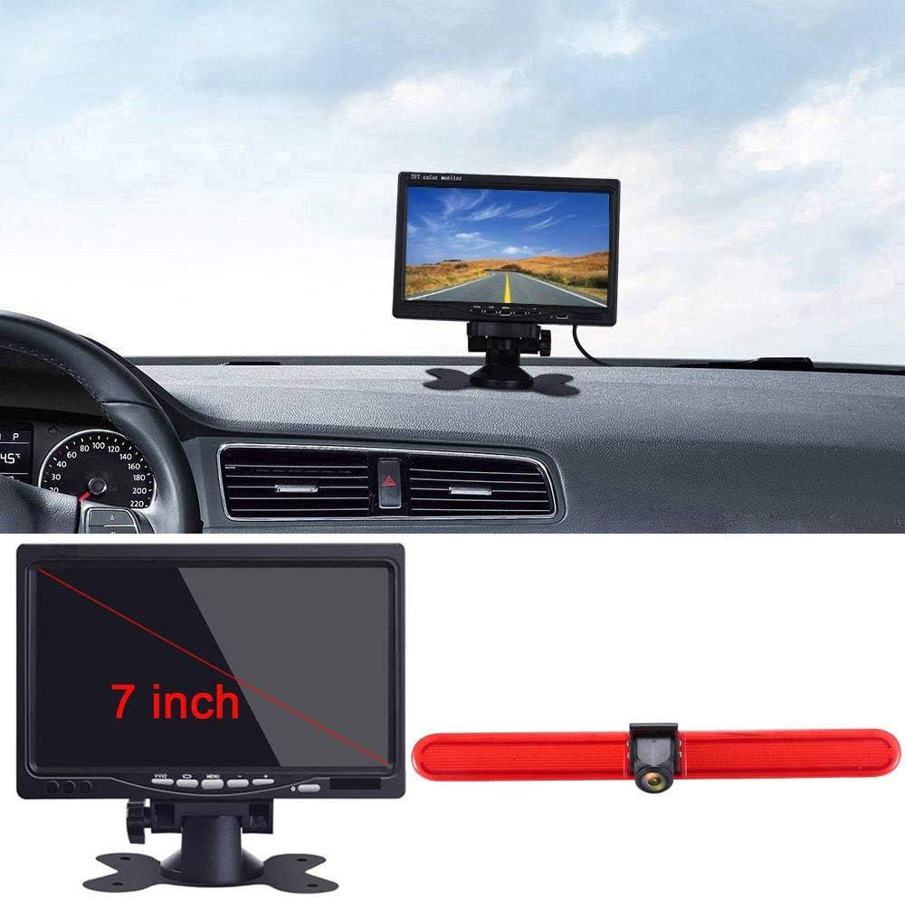 Światło hamowania kamera cofania + 7-calowy monitor LCD do VW T5 Multivan Caravelle wysoki dach / T6 z wysokim dachem od 2016 / T5 Camper / Lupo 6Xj / Seat Arosa