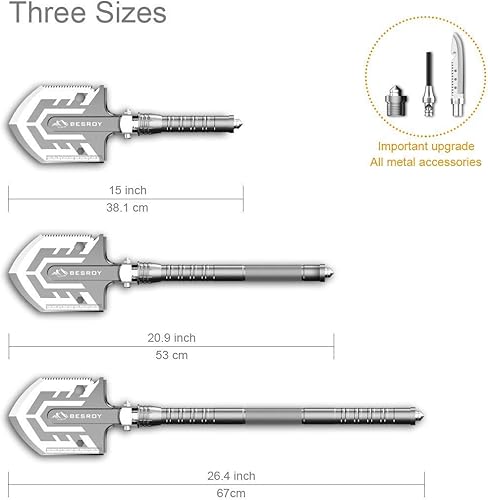 Miniatura 2 de Pala plegable multiherramienta pala plegable de 180 grados pala de acampada pala de supervivencia 23 en 1 multifuncional