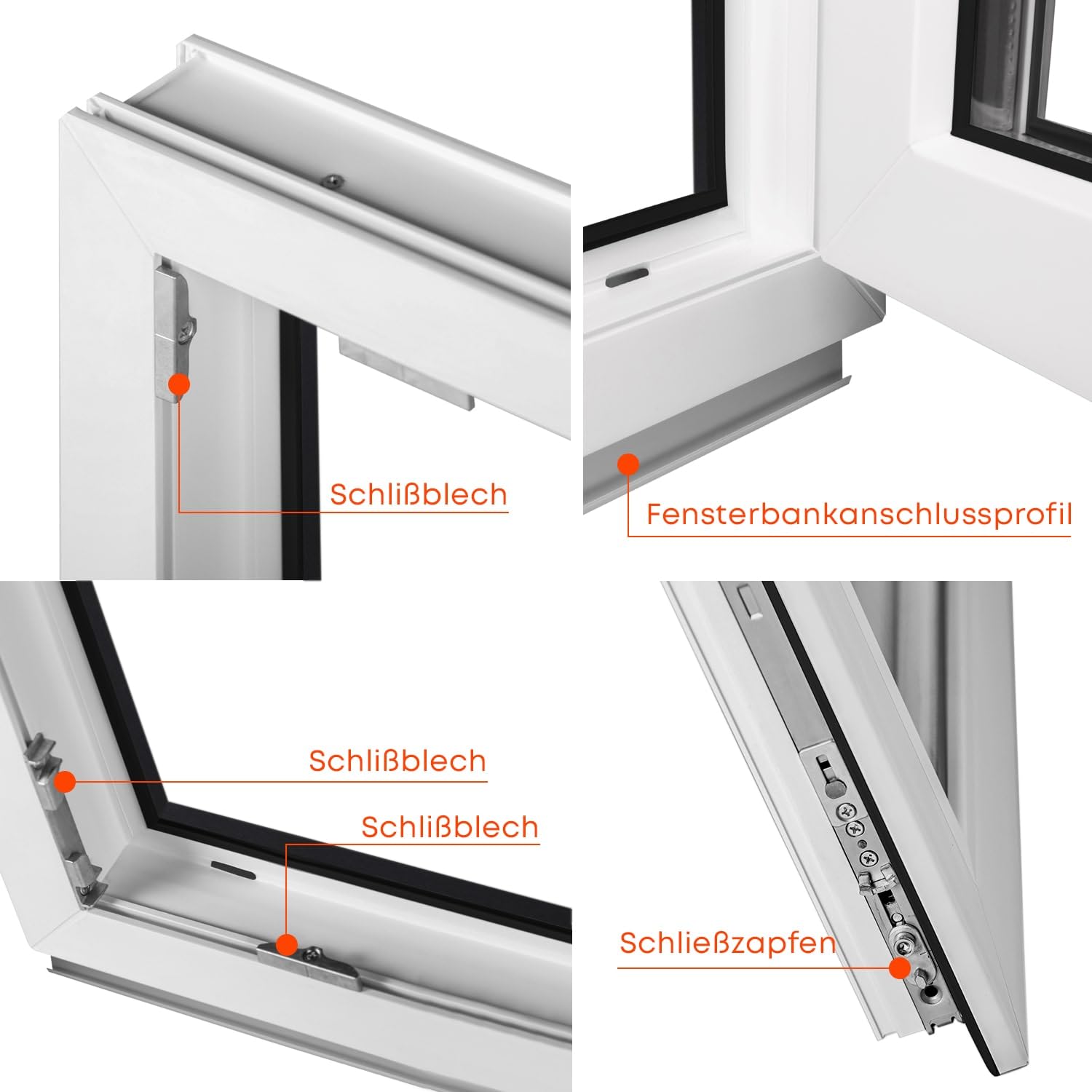 Premium Finestra per cantina - finestra in plastica bianca L x A 500 x 700 mm - finestra per garage/casetta da giardino L x A 50 x 70 cm vetro triplo - finestra DIN destra con funzione di