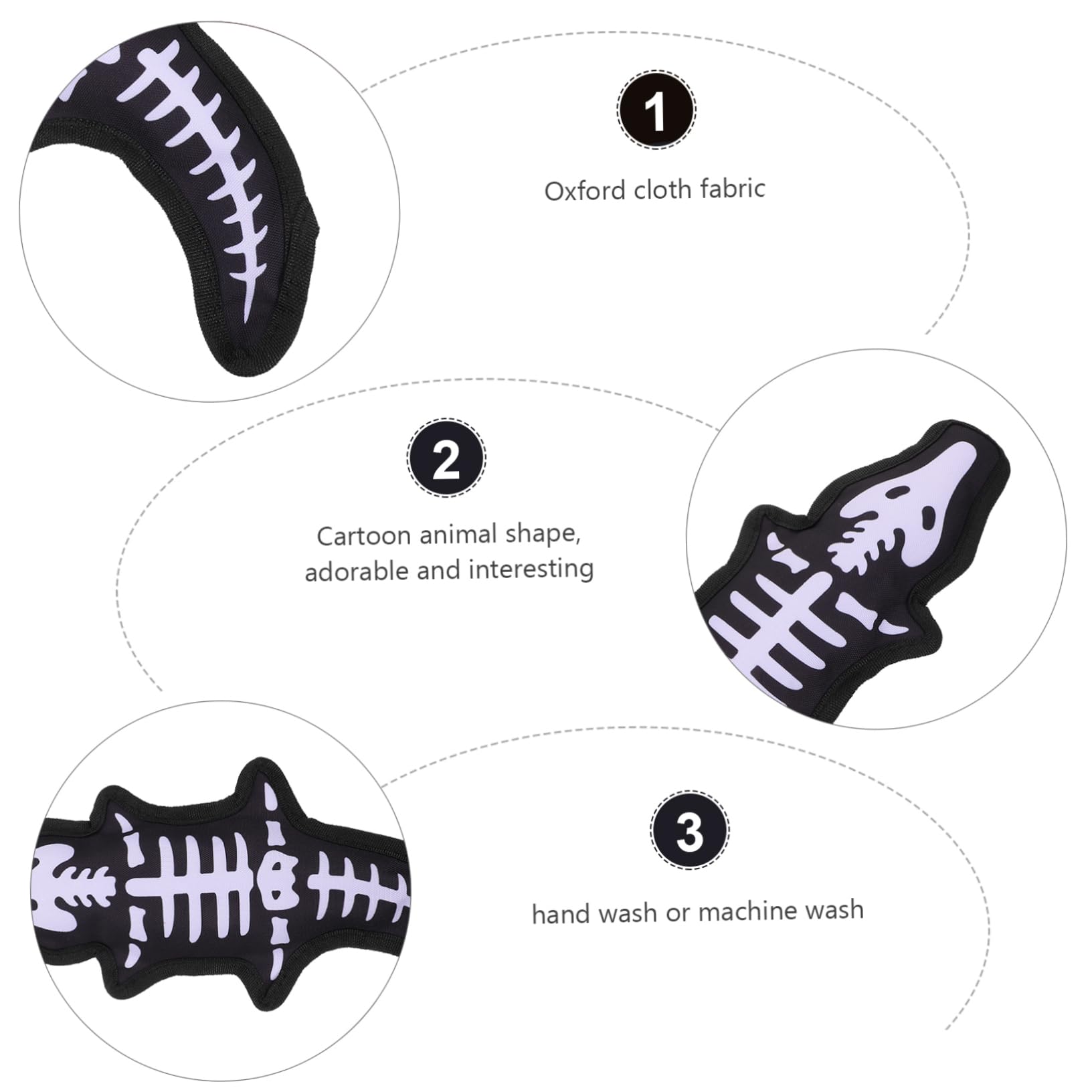 BESPORTBLE Jouet Couineur pour Chiens en Tissu Oxford Noir, Jouet Molaire Interactif pour Animaux de Compagnie, Soulagement de L'anxiété et Stimulation Vocale, pour Mâcher et Jouer