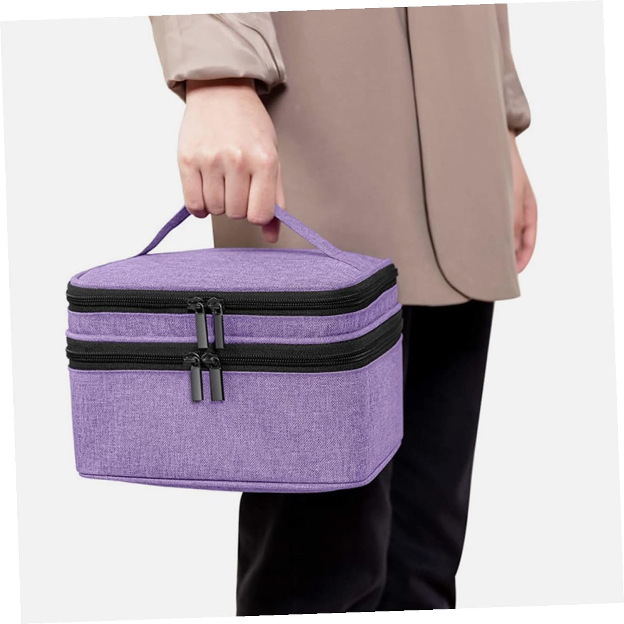 Gatuida Borsa Organizer per Smalti e Oli Essenziali Maniglia Custodia Portatile per Trasporto e Riporre Oggetti in Modo Razionale Base Rimovibile Coperchio Sicuro