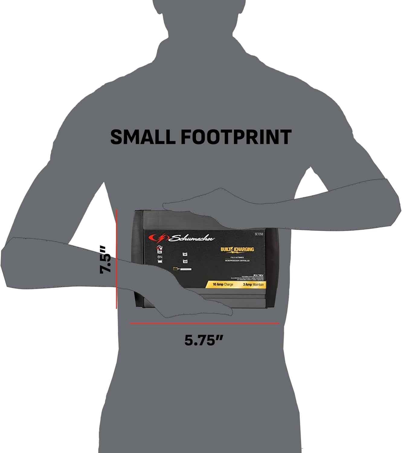 Schumacher Electric Battery Charger and Maintainer, SC1358, 3-in-1, Fully Automatic, 10 Amps, 6 Volt, 12 Volt, for Motorcycle, Lawn Tractor, Power Sport, Car, and Marine Batteries