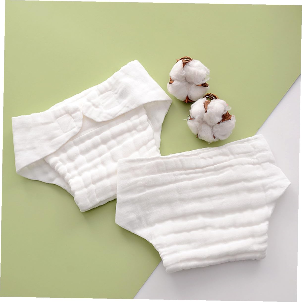 Pañales de Tela Reutilizables para Ñiño de Algodón Blanco, Paquete de 5 Piezas, Suaves, Absorbentes Secado Rápido para Uso Diario en Casa