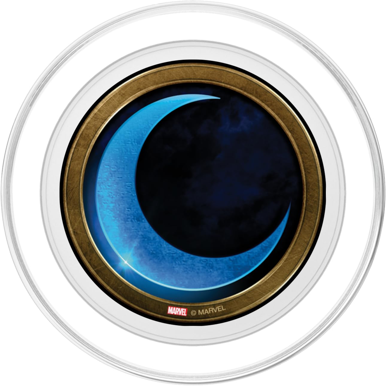 Marvel Moon Knight Blue Crescent Logo PopSockets PopGrip per
