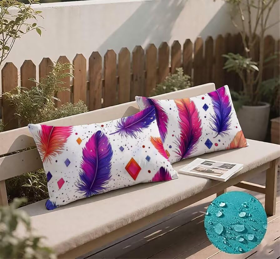 Housse de coussin velours 60x40 imperméable avec fermeture éclair cachée lot de 2