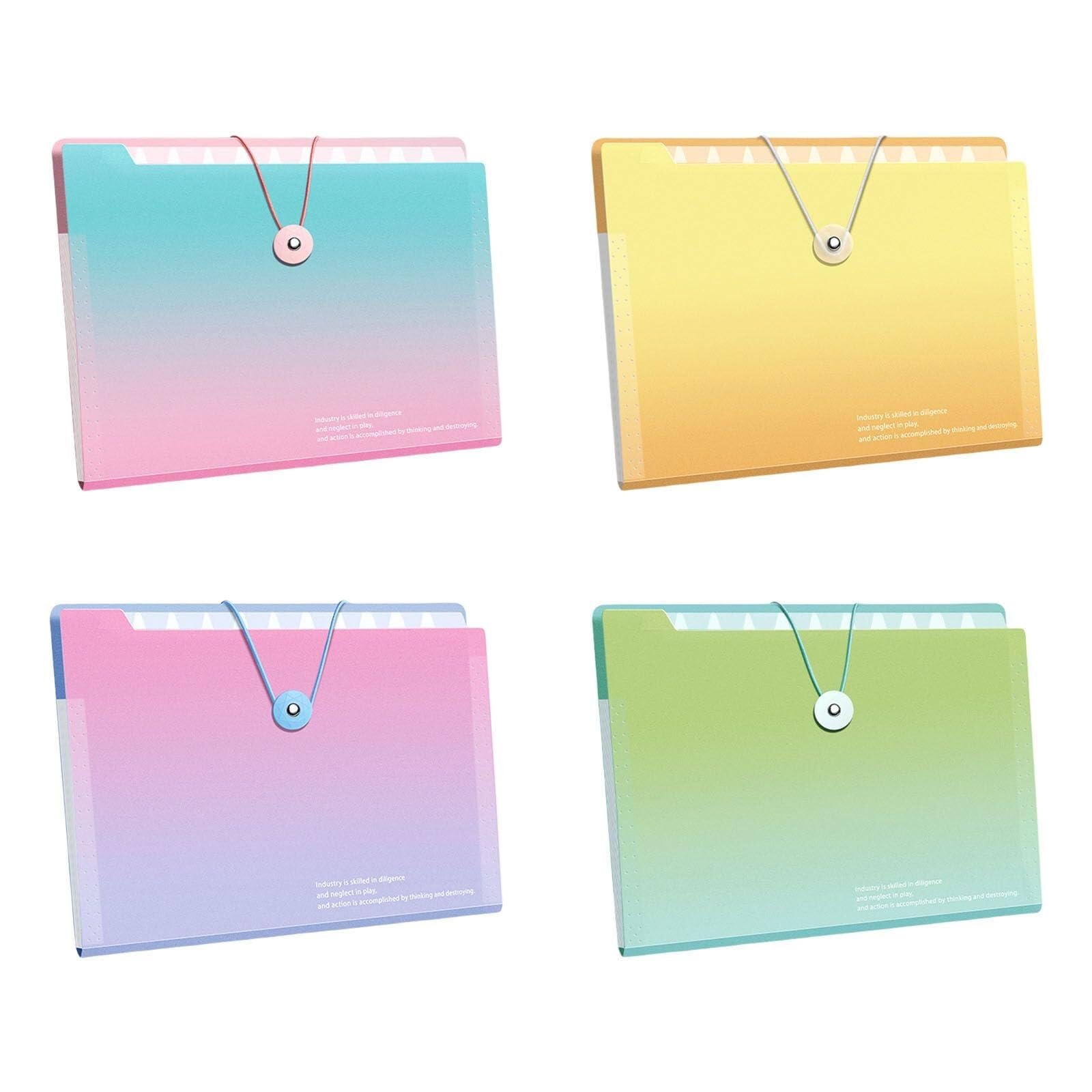 pochette Lot de 4 classeurs extensibles à 12 pochettes, classeurs de tri, grande capacité, multicouches, 325 x 250 mm