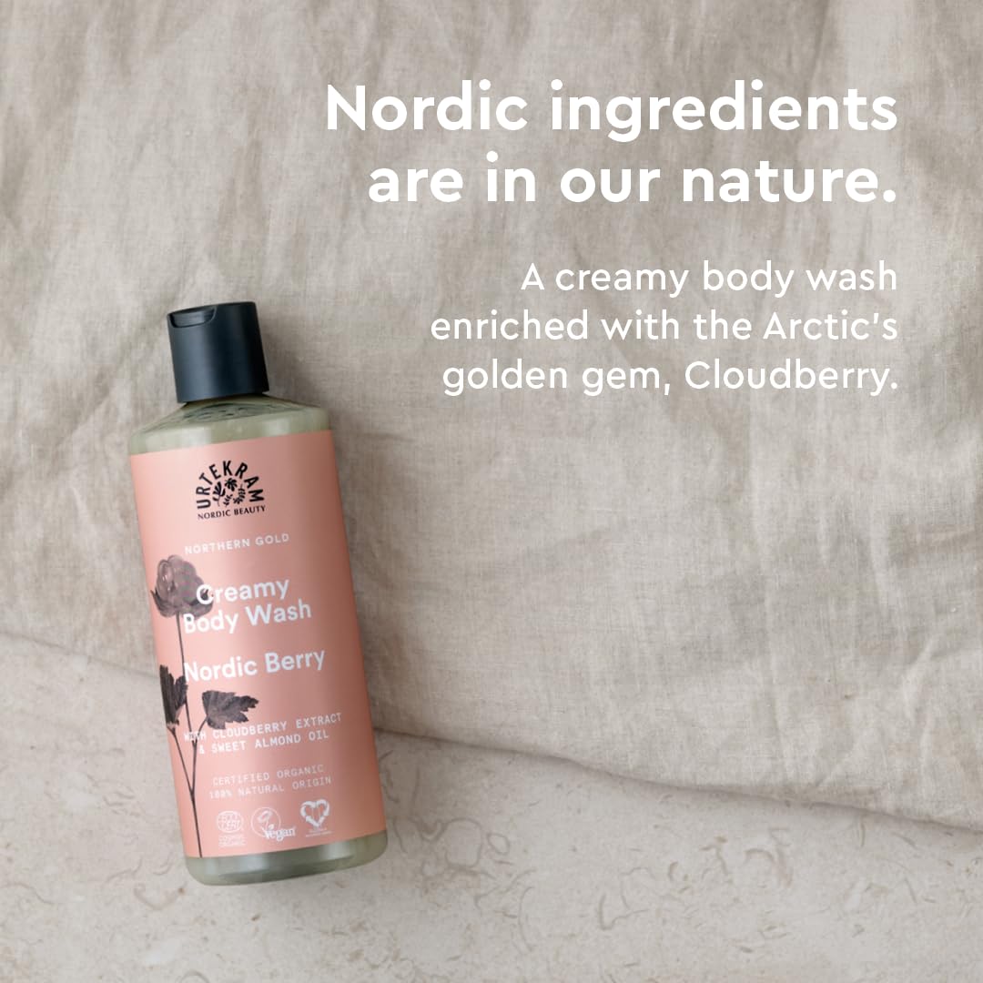 Urtekram Nordic Berry Body Wash, Creamy Shower Gel with Almond Oil & Cloudberry, Nourishing & Moisturizing for Soft Skin - Image 2