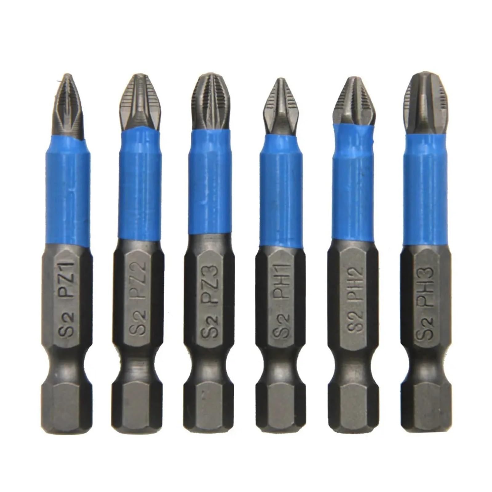 6PCS S2 Steel Anti Slip Screwdriver Head Electric Screwdriver Tip Cross Electric Bolt Driver Tool Set