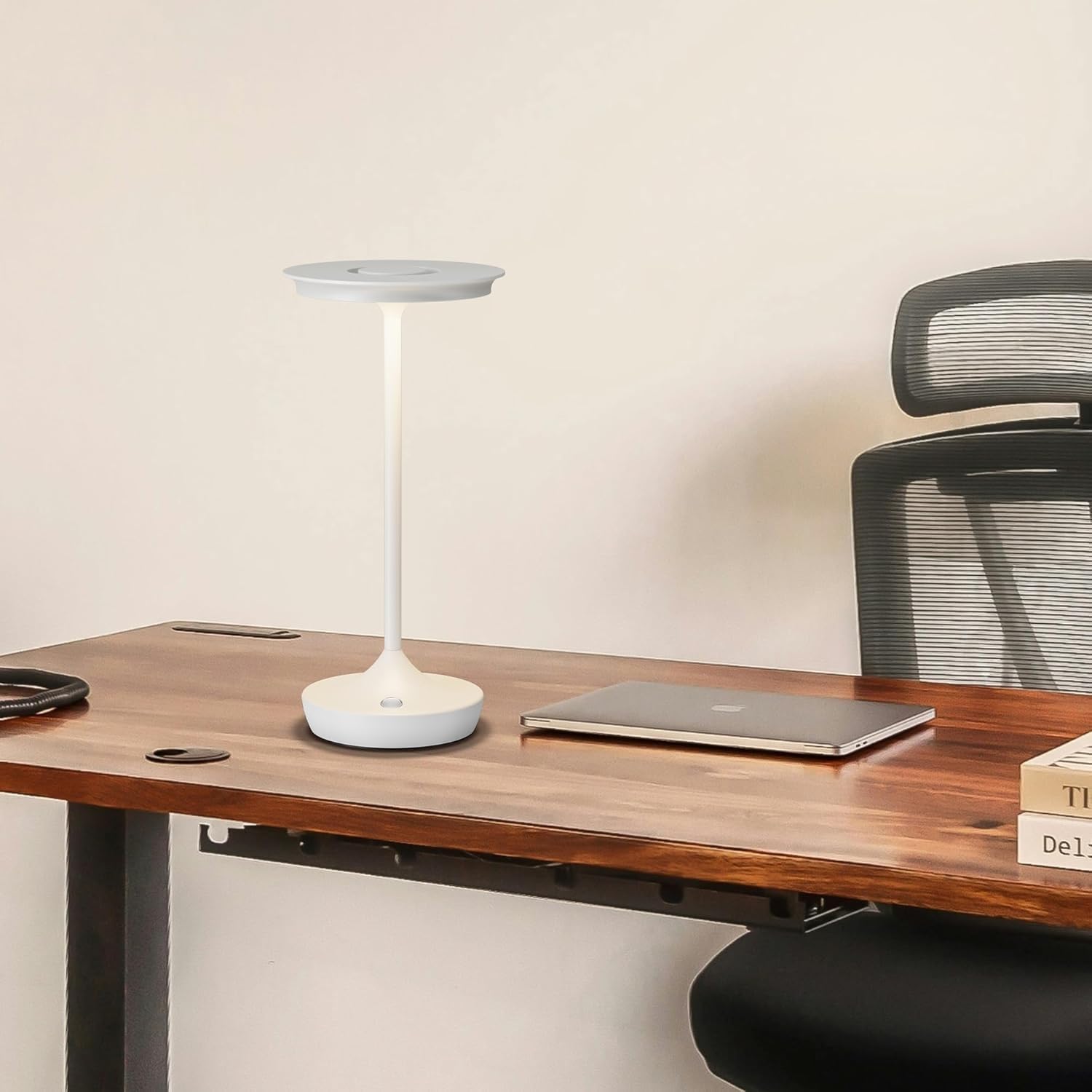 ZR98US Cordless Rechargeable Portable Table Lamp, Waterproof Stepless Dimming, Outdoor/Restaurant/Garden, White 1-Pack Suitable for Living Room, Dormitory, Office,