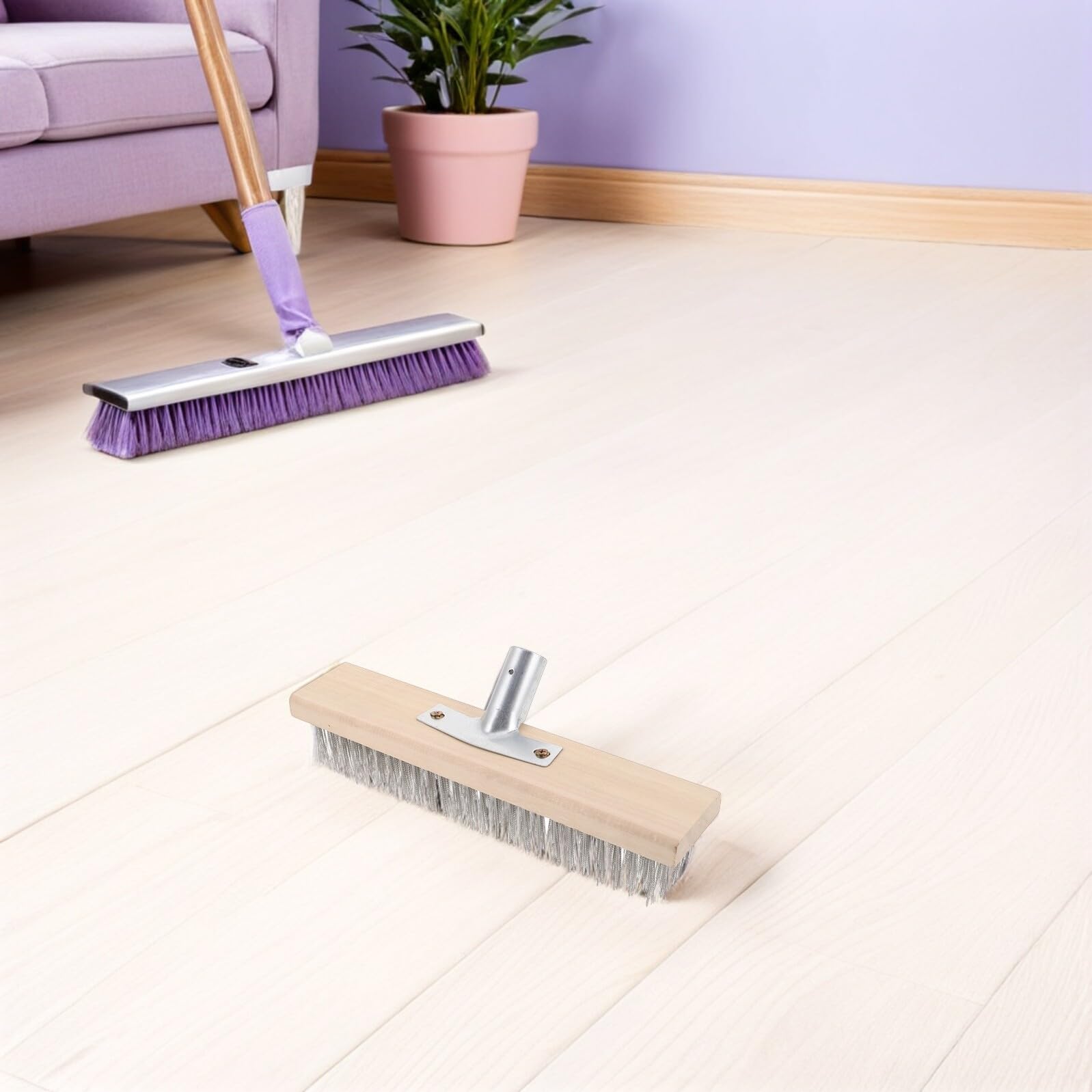 Spazzola per Pavimenti a Filo 2 Pezzi in Acciaio Inox