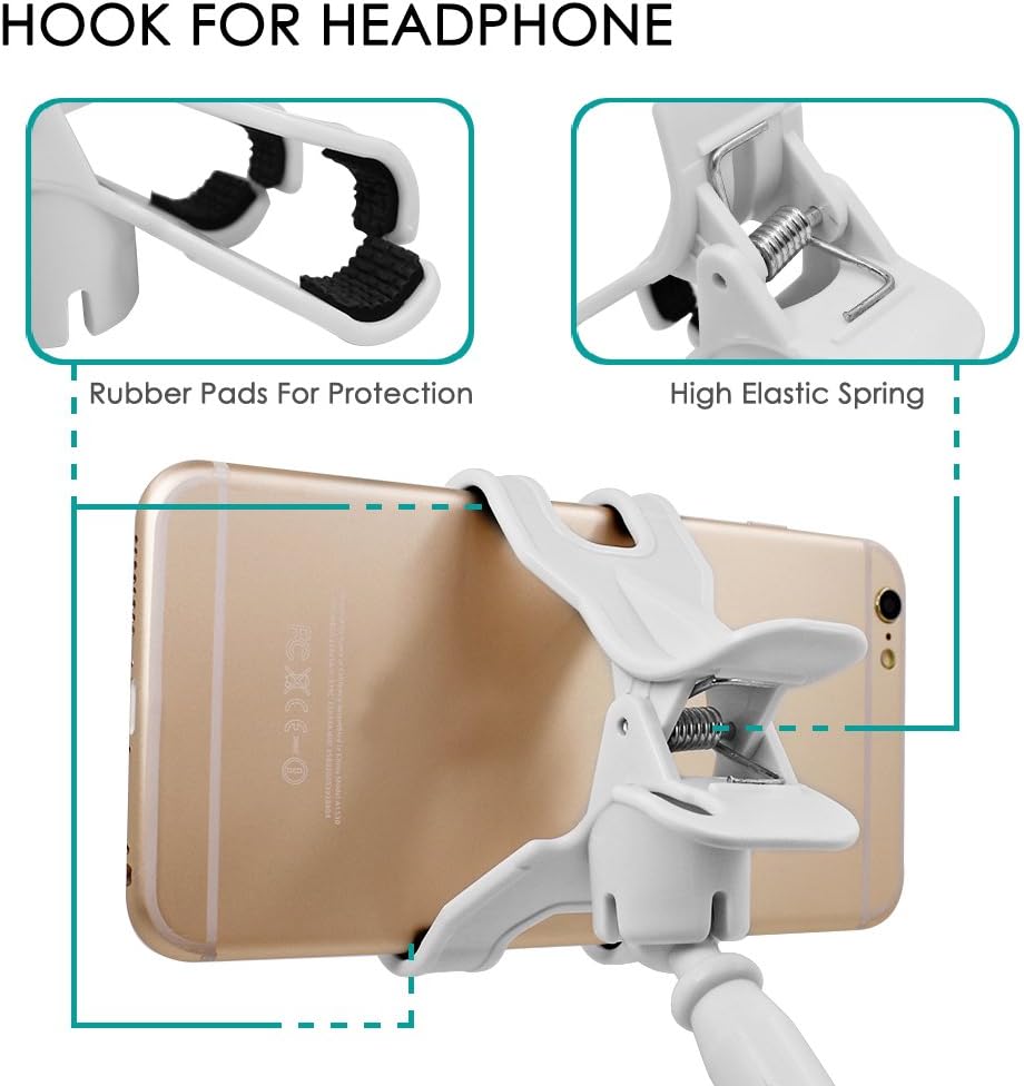 AFUNTA Cell Phone Flexible Arm Holder Stand, Lazy Bracket Compatible iPhone 6, 6 Plus, 5, GPS PDA HTC Nokia Samsung LG BlackBerry - White