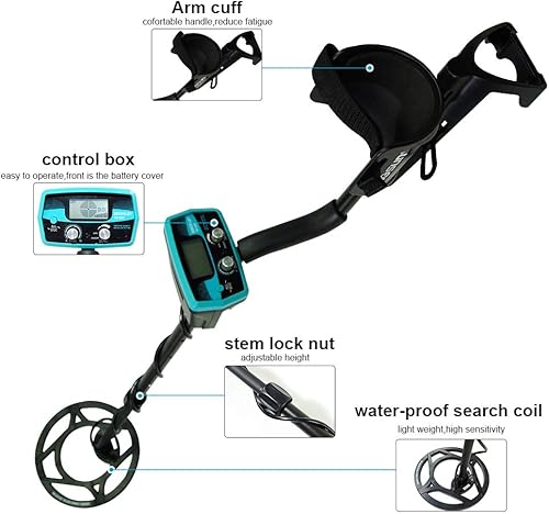 Miniatura 8 de allsun Detector de metales profesional para adultos, principiantes, buscador de oro y plata, buscador de tesoros subterráneo, detector de metales