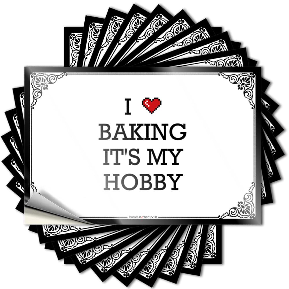I Love Baking It's My Hobby Fall Door Decor Military DIY | Encouragement Saying Hard Removable Vinyl Sticker Decal(12X18CM)