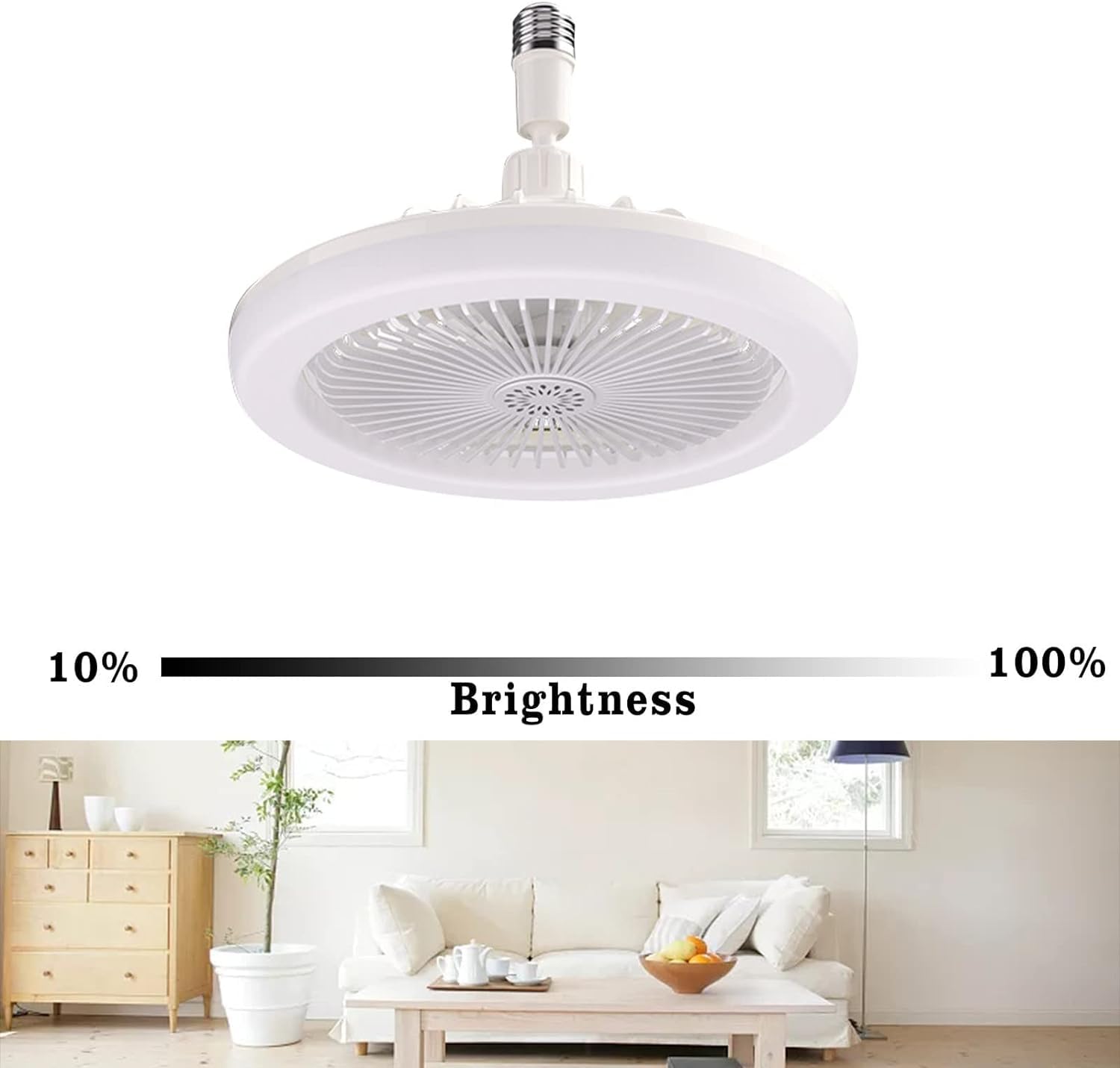 Ventilateur de Plafond Moderne avec lumière et télécommande Ventilateur de Plafond Plat Dimmable avec l'aromathérapie pour Salon Chambre Salle à Manger Ventilateur Silencieux Conception