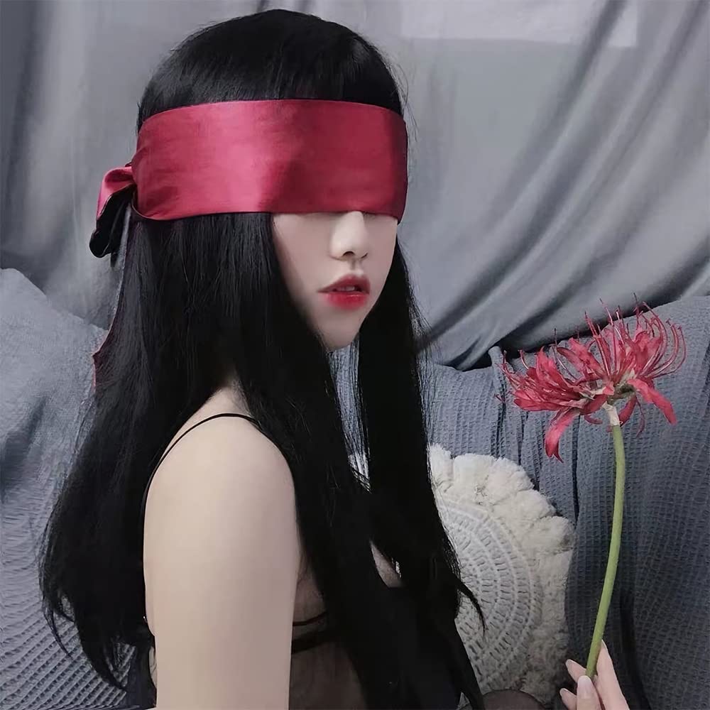 2 Pezzi Maschera di Sonno in Raso Copri Occhi Mascherina per Occhi per Donna e Uomo, Benda Occhi per Viaggio e Dormire - Nero