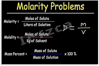 Molarity Formula Poster College Chemistry Classroom Decor Canvas Painting for Living Room Bedroom Decor 12x08inch(30x20cm) Unframe-style