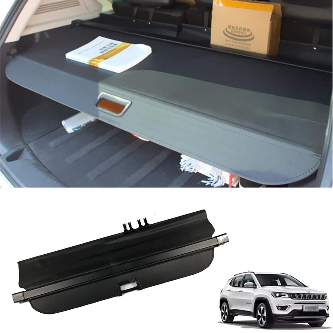 Cubierta de carga retráctil para Jeep Compass 2012-2016, cortina de maletero impermeable