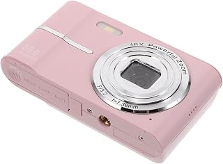 Compact Digital Camera and Teens Portable Mini Point-and-Shoot Camera with 16x Zoom Lightweight Rose Pink for Travel and Everyday Use