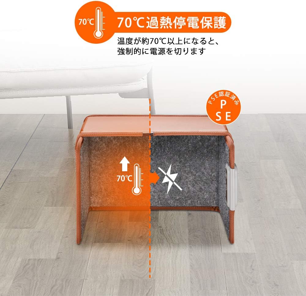 足元ヒーター パネルヒーター 遠赤外線 折りたたみ式