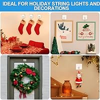 Vista 8 de 24 PCS Self Adhesive Hooks for Hanging - 33lbs Max, Transparent Stick on Hooks for Coat & Towel - Sticky Hooks for Hanging Heavy Duty Picture, No