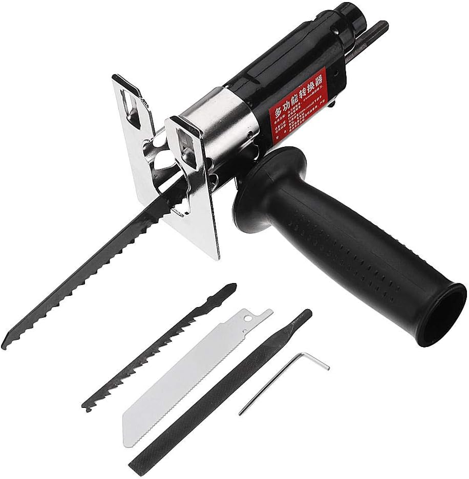 Multifunction Reciprocating Saw Adapter Set Change Electric Drill Into Reciprocating Saw Jig Saw Metal File Cutter Drill Attachment for Wood Metal Cutting