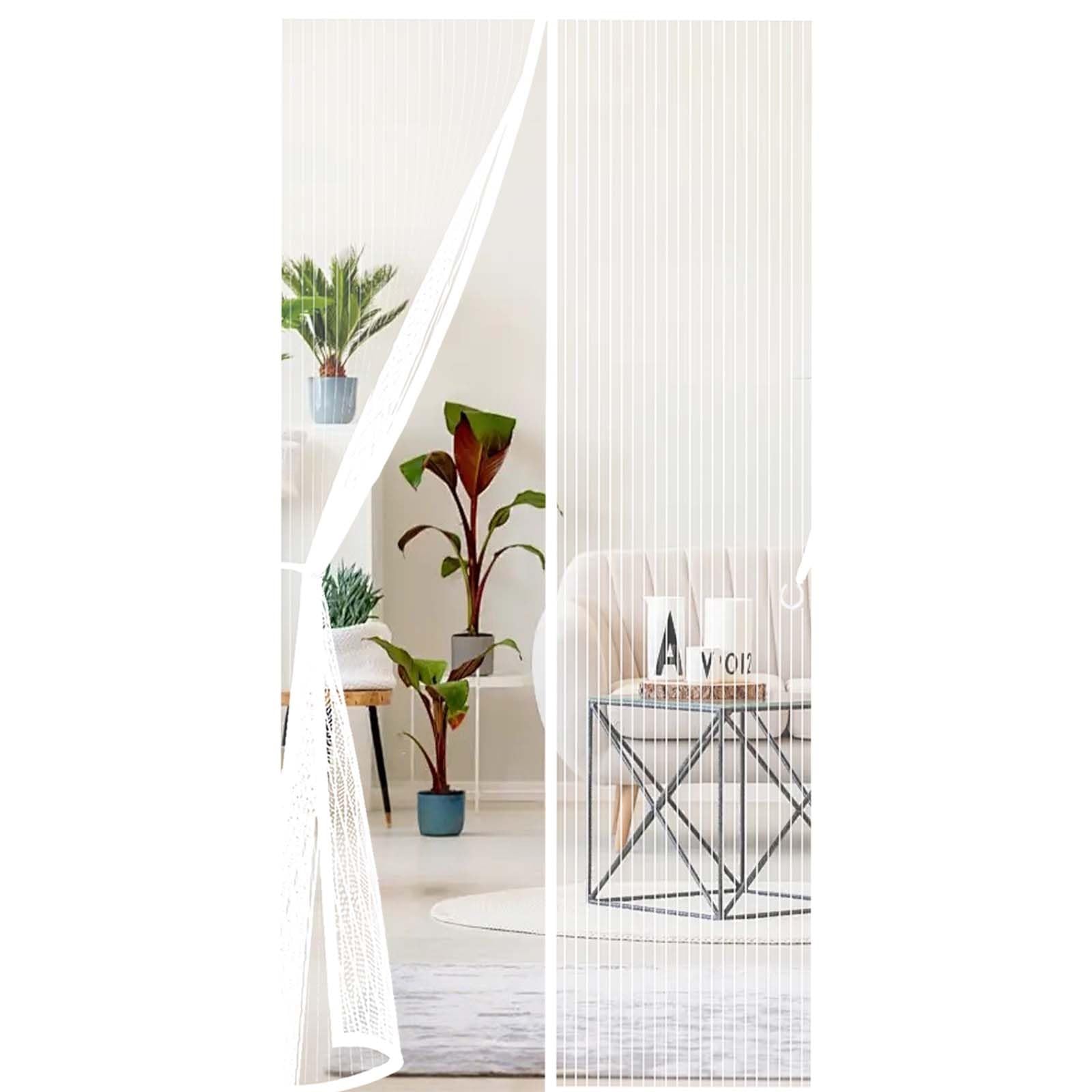 Porte moustiquaire magnétique automatique blanche contre les moustiques du balcon