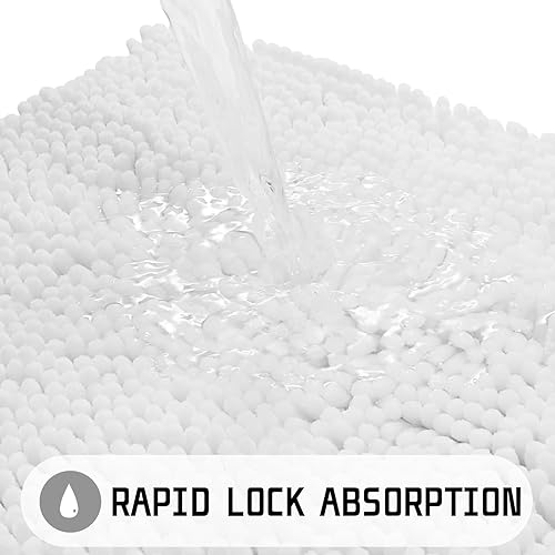 Miniatura 4 de Yimobra Chenille Bathroom Rug, 24x17, Extra Soft Absorbent Bath Rugs, Non-Slip, Bath Mats for Bathroom Floor, Water Absorbent, Machine Washable,