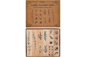 22 Pcs Plant Wooden Rubber Stamps Set